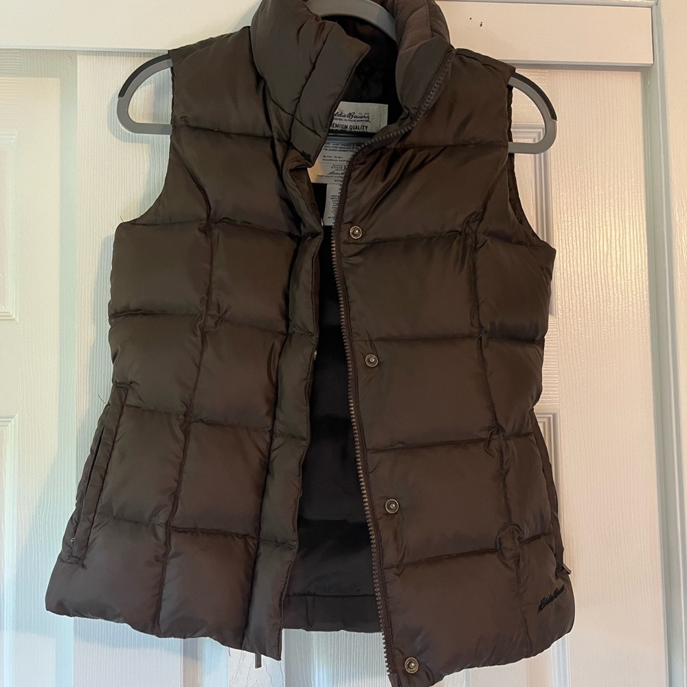 Eddie Bauer Women's Brown Goose Down Puffer Vest